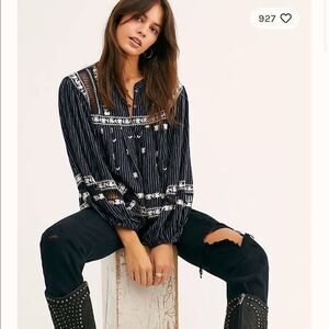 NWT Free People All Roads Lead To You Navy Small #044